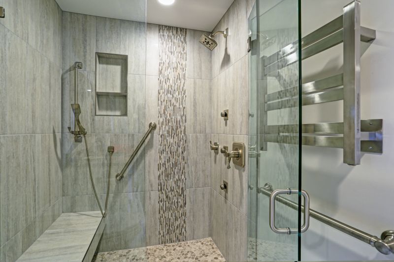Glass Shower with Custom Tiles
